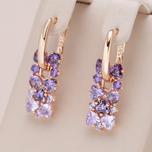 Chic Rose Gold Purple Dangles