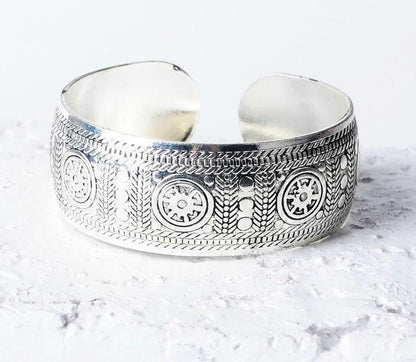 Silver Boho Cuff Bracelet