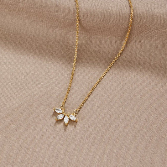 Omelia Crystal Leaf Necklace