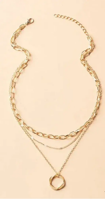 Vintage gold layered chain set