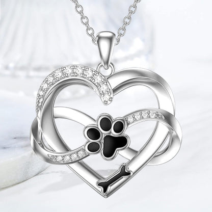 Infinity Heart & Paw Necklace